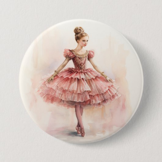 Clara (Rote Haare) aus dem Nussknacker-Ballett Button (Vorderseite)
