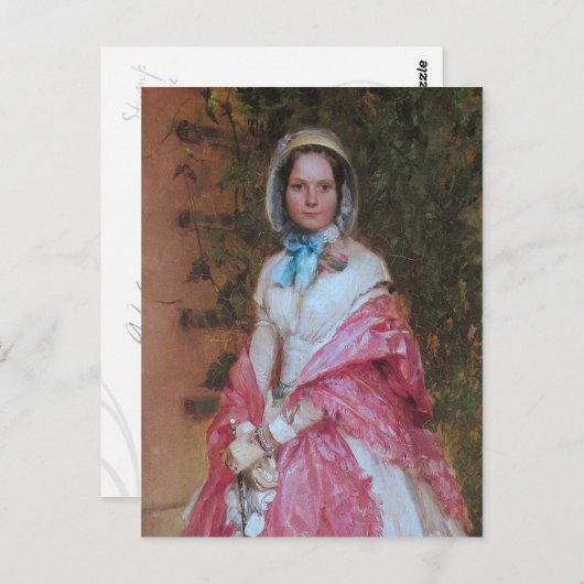 Clara Schmidt bereit, das Datum im Detail zu verlä Postkarte (Vorne/Hinten)