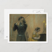 Clara Schumann (1819-96) und ein Violinist, 1854 Postkarte (Vorne/Hinten)