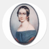 Clara Schumann (1838) Runder Aufkleber (Vorderseite)