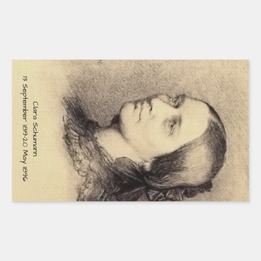Clara Schumann Rechteckiger Aufkleber (Vorderseite)
