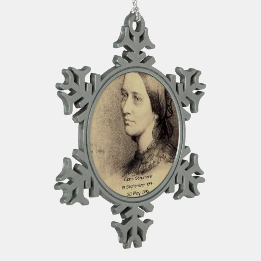 Clara Schumann Schneeflocken Zinn-Ornament (Links)
