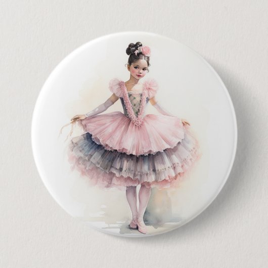 Clara (schwarze Haare) aus dem Nussknacker-Ballett Button (Vorderseite)