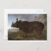 Clara the Rhinoceros von Jean-Baptiste Oudry Postkarte (Vorne/Hinten)