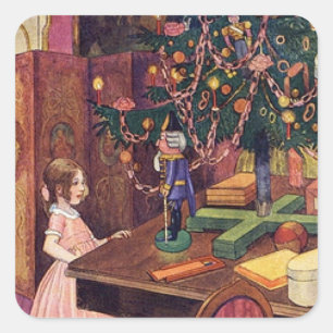 Clara und der Nutcracker Quadratischer Aufkleber