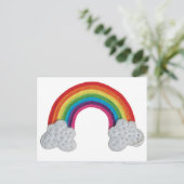 Claraluna Regenbogen - ein Hand genähter Postkarte (Stehend Vorderseite)