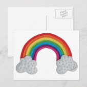 Claraluna Regenbogen - ein Hand genähter Postkarte (Vorne/Hinten)