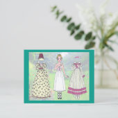 Clare, eine Regency Lady Paper Doll Post Card Postkarte (Stehend Vorderseite)