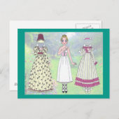 Clare, eine Regency Lady Paper Doll Post Card Postkarte (Vorne/Hinten)