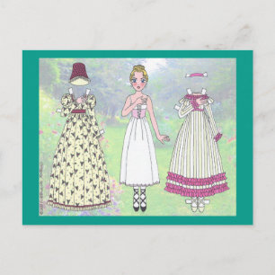 Clare, eine Regency Lady Paper Doll Post Card Postkarte
