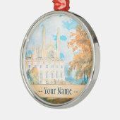 Clare Hall und Königs College Chapel, Cambridge, Silbernes Ornament (Links)