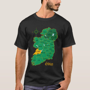 Clare Ireland Landkreis Map Eire Irish Travel T-Shirt