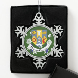 Clare Ireland Wappen Irish Schneeflocken Zinn-Ornament