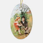 Clare mit Boy und Crutch Keramikornament (Links)