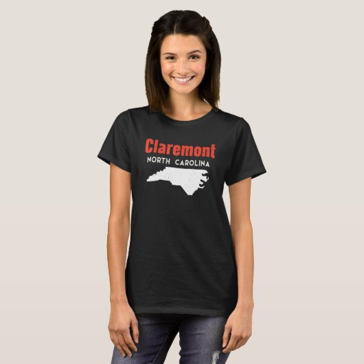 Claremont North Carolina USA Staat Amerika Reisen T-Shirt (Vorne ganz)