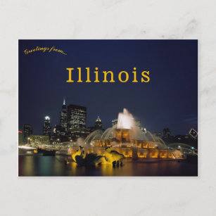 Clarence Buckingham Fountain Chicago Postkarte