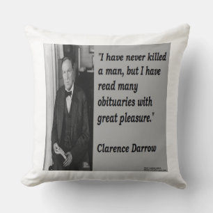 Clarence Darrow & Famous Quote Cotton Throw Kissen