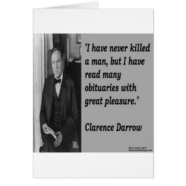 Clarence Darrow & Obituary Zitat (Vorne)