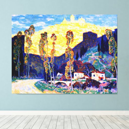 Clarence Gagnon art, Abend, Siena Leinwanddruck (Insitu (Holzboden))