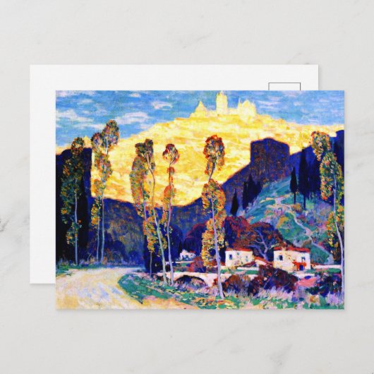 Clarence Gagnon art, Abend, Siena Postkarte (Vorne/Hinten)