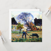 Clarence Gagnon art - Fall Scene, Baie-Saint-Paul Karte (Vorderseite/Rückseite Beispiel)