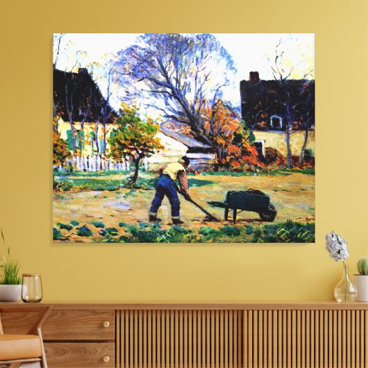 Clarence Gagnon art, Fall Scene, Baie-Saint-Paul, Leinwanddruck (Insitu (Wohnzimmer))