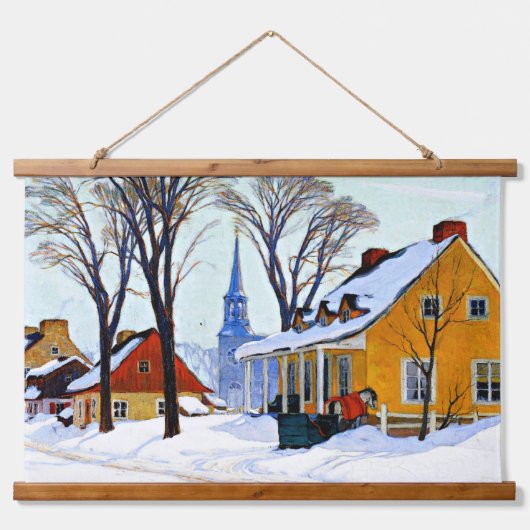 Clarence Gagnon Kunstwerke, schöne Winterszenen, Wandteppich Mit Holzrahmen (Vorderseite)