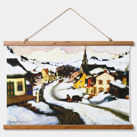 Clarence Gagnon Kunstwerke, schöne Winterszenen, Wandteppich Mit Holzrahmen (Vorderseite 3)