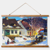 Clarence Gagnon Kunstwerke, schöne Winterszenen, Wandteppich Mit Holzrahmen (Vorderseite 2)