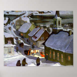 Clarence Gagnon - Mitternachtsmesse Poster