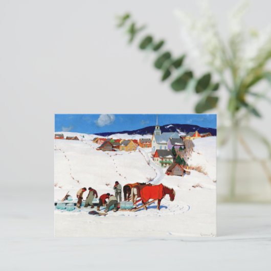 Clarence Gagnon - The Ice Harvest Postcard Postkarte (Stehend Vorderseite)