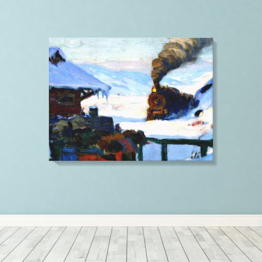 Clarence Gagnon - The Train Baie-Saint Paul Leinwanddruck (Insitu (Holzboden))