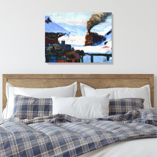 Clarence Gagnon - The Train Baie-Saint Paul Leinwanddruck (Insitu (Schlafzimmer))