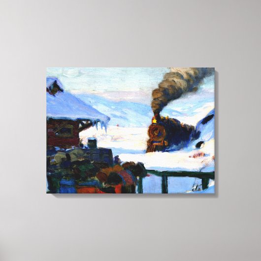 Clarence Gagnon - The Train Baie-Saint Paul Leinwanddruck (Vorderseite)