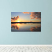 Clarence River Sunset in sepia 3 Panel. Leinwanddruck (Insitu (Holzboden))