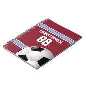 Claret and Blue Stripes Jersey Soccer Ball Notizblock (Linke Seite)