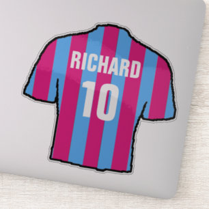 Claret & Blue Fußballtrikot zum Personalisieren. Aufkleber