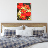 Claret Cup Cactus Wildblumen Leinwanddruck (Insitu (Schlafzimmer))