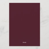 Claret Dramatic Bloom Hochzeit Einladung (Rückseite)