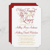 Claret Gold Soul Lieben Herzenssehen Einladung (Vorne/Hinten)