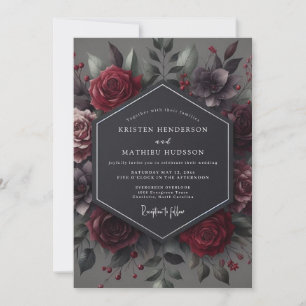 Claret Gothic Hochzeit Einladung
