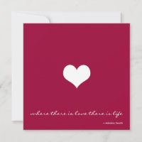 Claret Red & White Minimalistisch Wedding Einladun