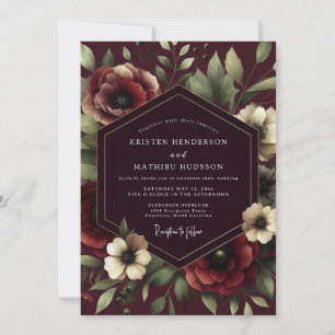 Claret Renaissance Bloom Hochzeit Einladung