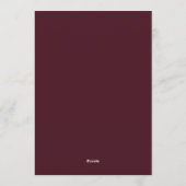 Claret-Schiefer-Barock-Hochzeit Einladung (Rückseite)