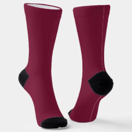Claret Solid Blank Color Socken