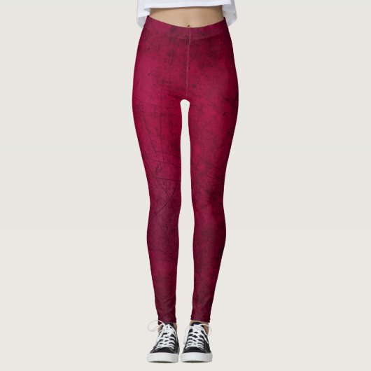 Claret Solid Schlicht Leggings (Vorderseite)