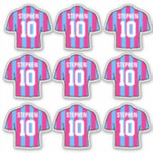 Claret und Blue Football Shirts Aufkleber (Vorderseite)