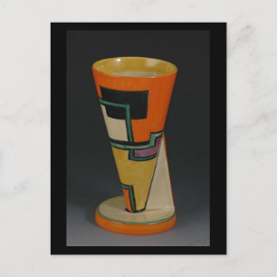 Clarice Cliff Art Deco Football YO Vase Feiertagspostkarte