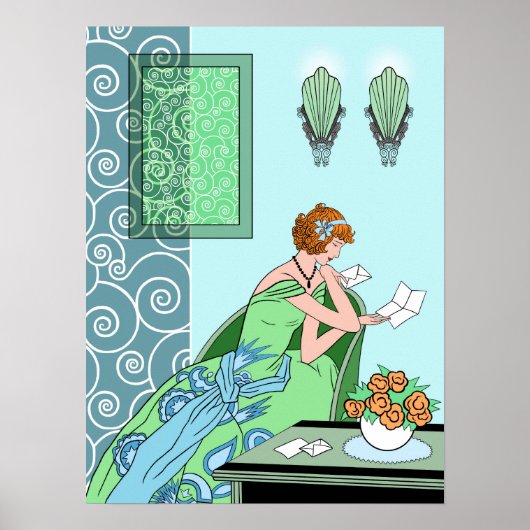 Clarice's Letter - Art-Deco-Mode-Design Poster (Vorne)