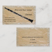 Clarinet auf MarmorVisitenkarte Visitenkarte (Vorne/Hinten)